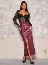 Women's Sexy Sheer Lace Long Sleeve Bodysuit